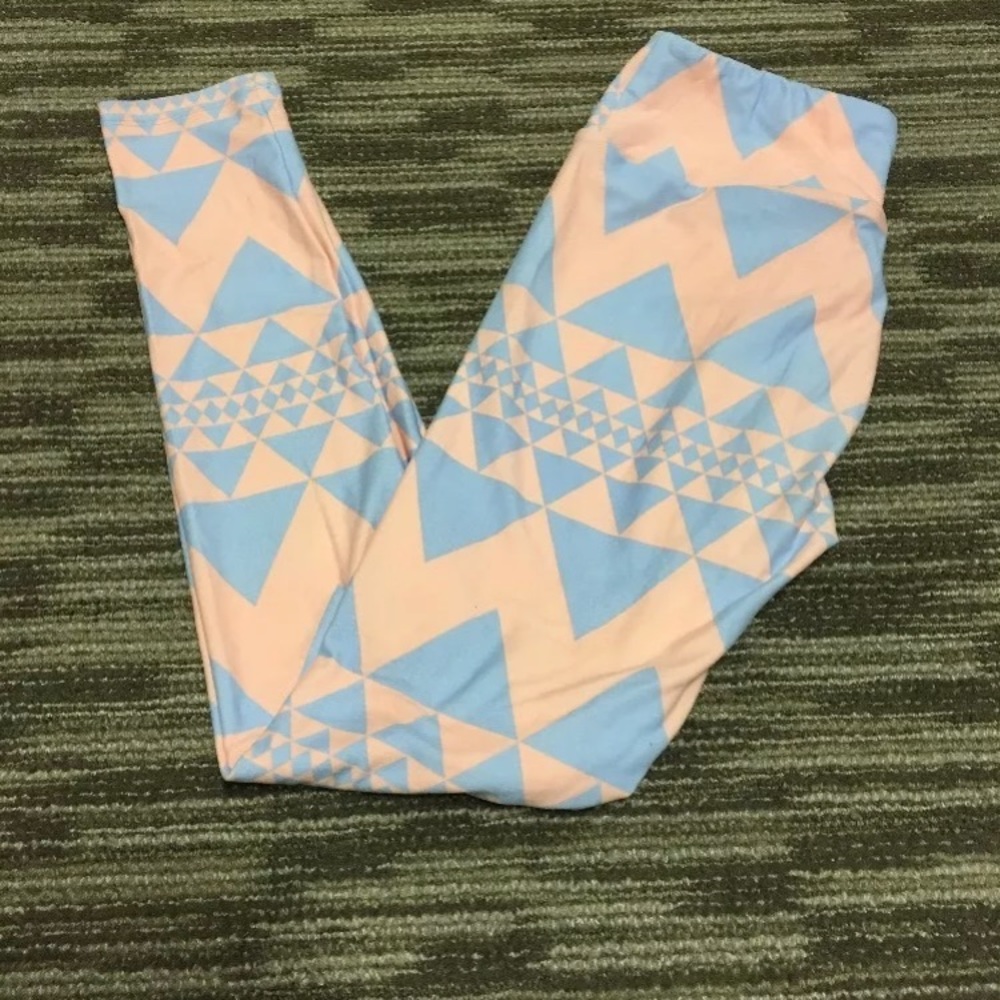 LuLaRoe Pink and Blue OS Leggings